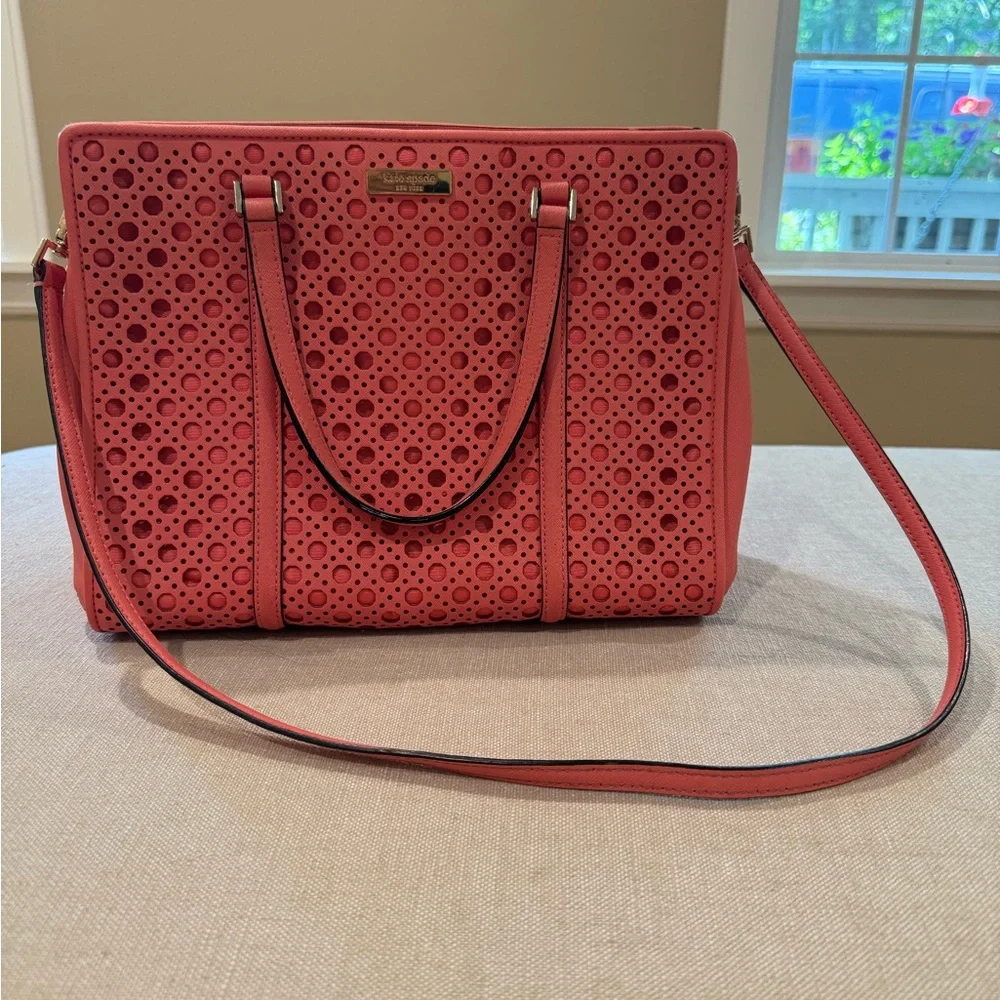 Kate Spade romy newbury lane caning leather satchel tote - Picture 1 of 12